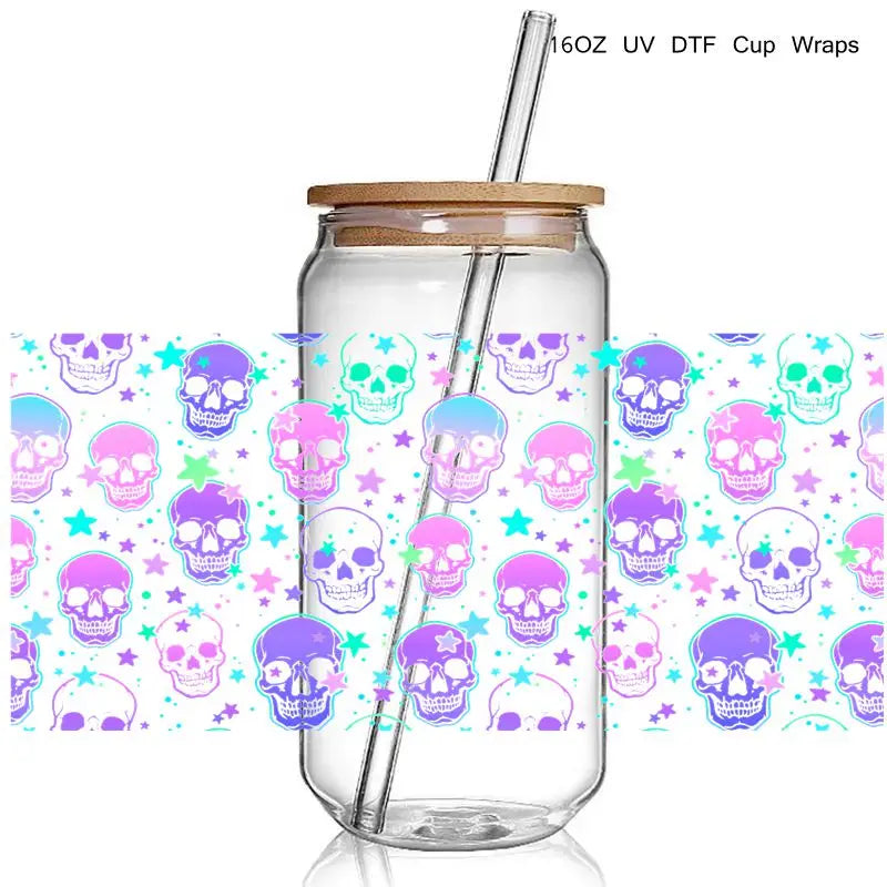 9+ Halloween True Crime 3D UV DTF Cup Wrap Transfers Horrible Ghost Face Murder Shows UV Cup Wrap  Stickers Waterproof Logo  DIY