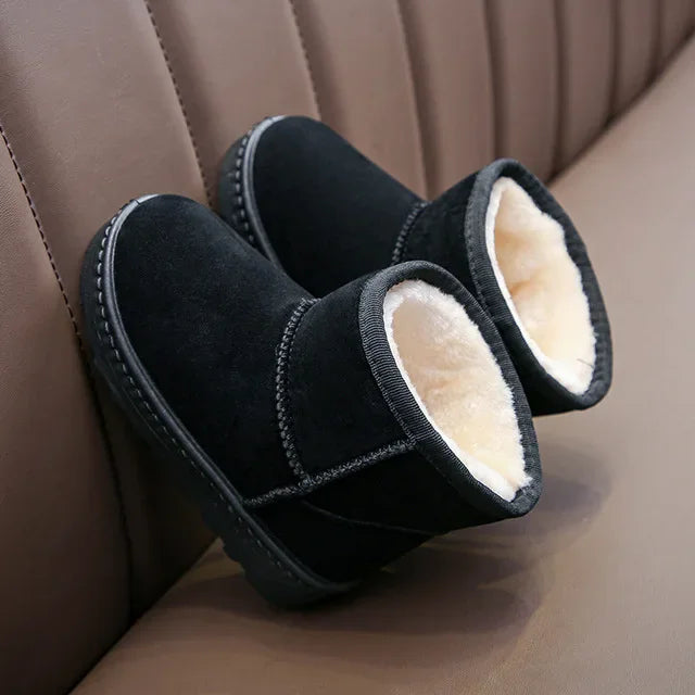 Children Snow Boots Winter Cute Warm Fashion Anti Slip Shoes Kids Boys Girls Leisure Thick Fur Platform Flat Short Boot Sneakers