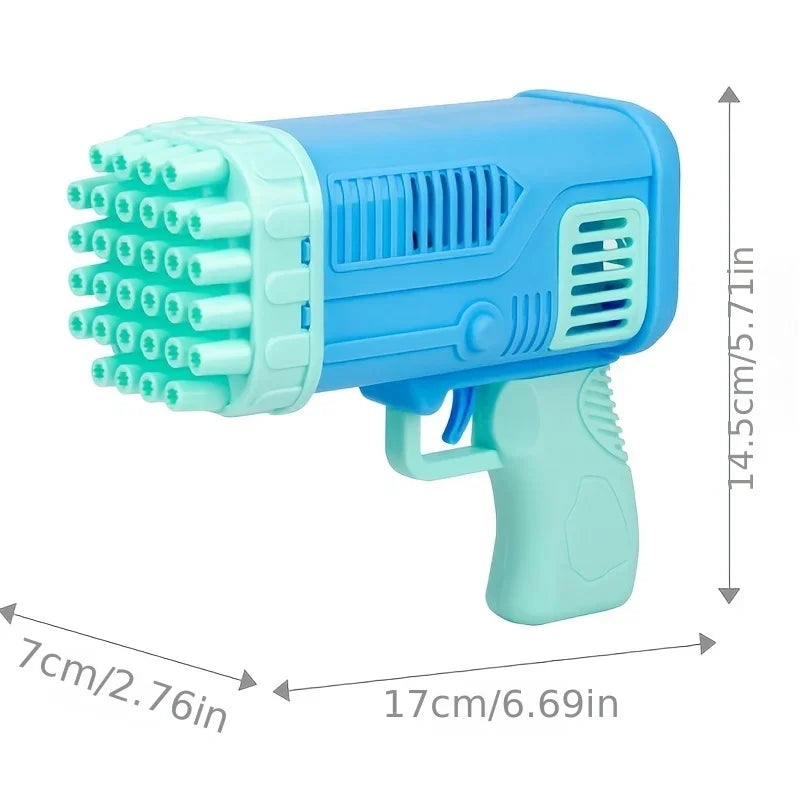 32 holes bubble gun toy  electric bubble machine rocket launcher shaped porous bubble machine without bubble water and battery