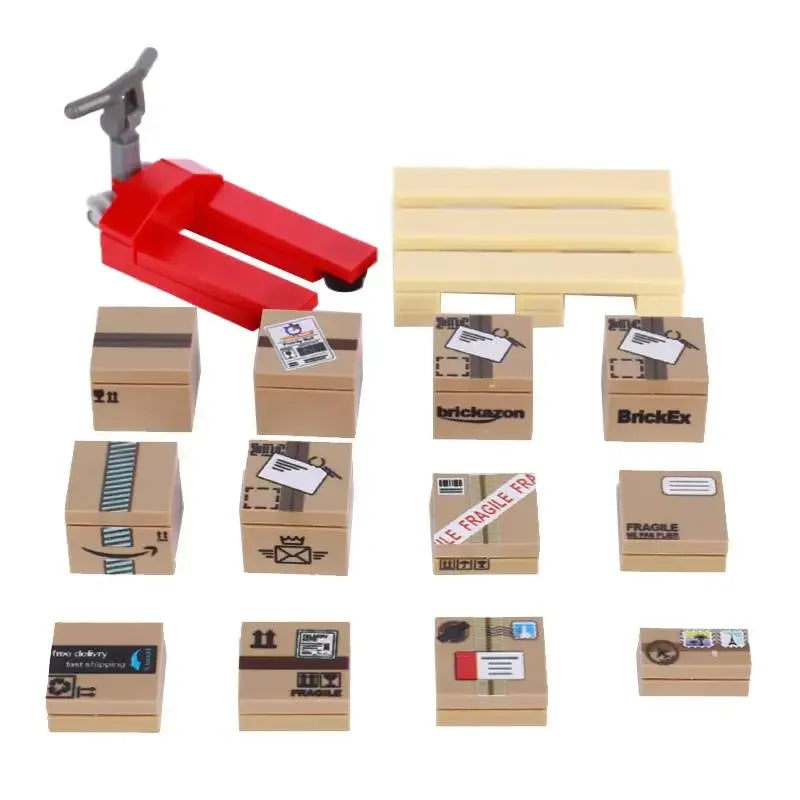 Building Blocks Printed Bricks Seafood Vegetables Ice Cream Express Package Computer Controller Christmas Halloween Gifts MOC