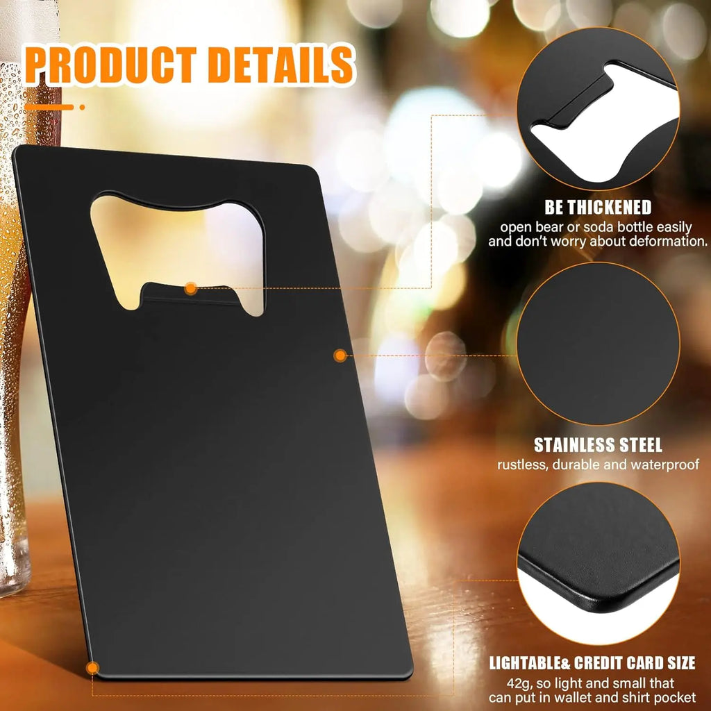 10/20Pcs Stainless Steel Beer Bottle Opener for Wallet and Pocket Restaurant/Bar DIY Card Shape Mini Bottle Opener Wedding Gift