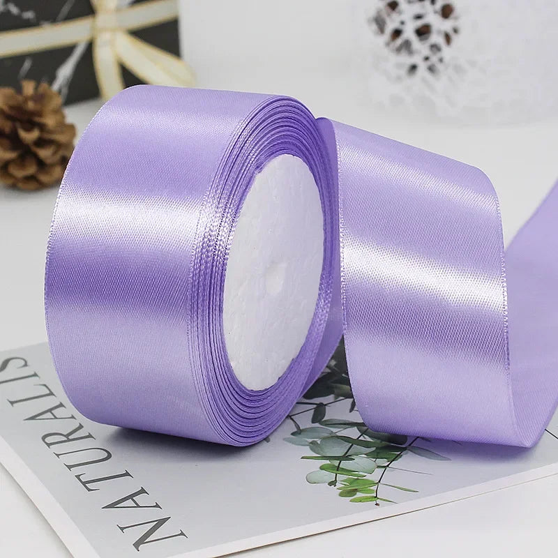 22meters 6mm-40cm Satin Ribbons Crafts Bow DIY Gift Wrap Wine Red Orange Yellow Green Blue Purple Black Gray Gold White Ribbons
