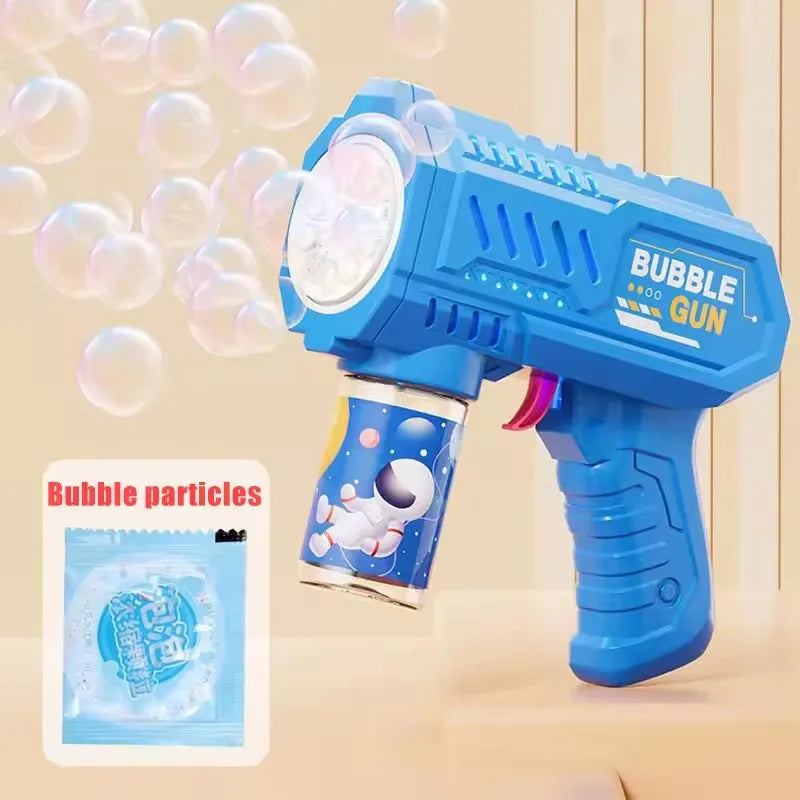 Fully Automatic Bubble Gun Rocket Bubbles Machine Automatic Blower with Bubble Liquid Toy for Kids Beach Outdoor Bubble Gifts