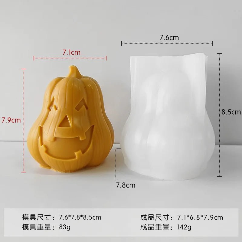 DIY Ghost Pumpkin Skull Candle Silicone Mold 3D Skull Pumpkin Doll Crafts Plaster Resin Concrete Soap Candle Mold Halloween Gift
