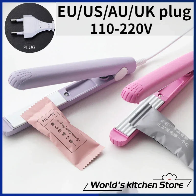 Mini Portable Heat Sealing Machine Food Vacuum Sealer Seal Packing Plastic Impulse Sealer Household Bag Clips Handheld Packing