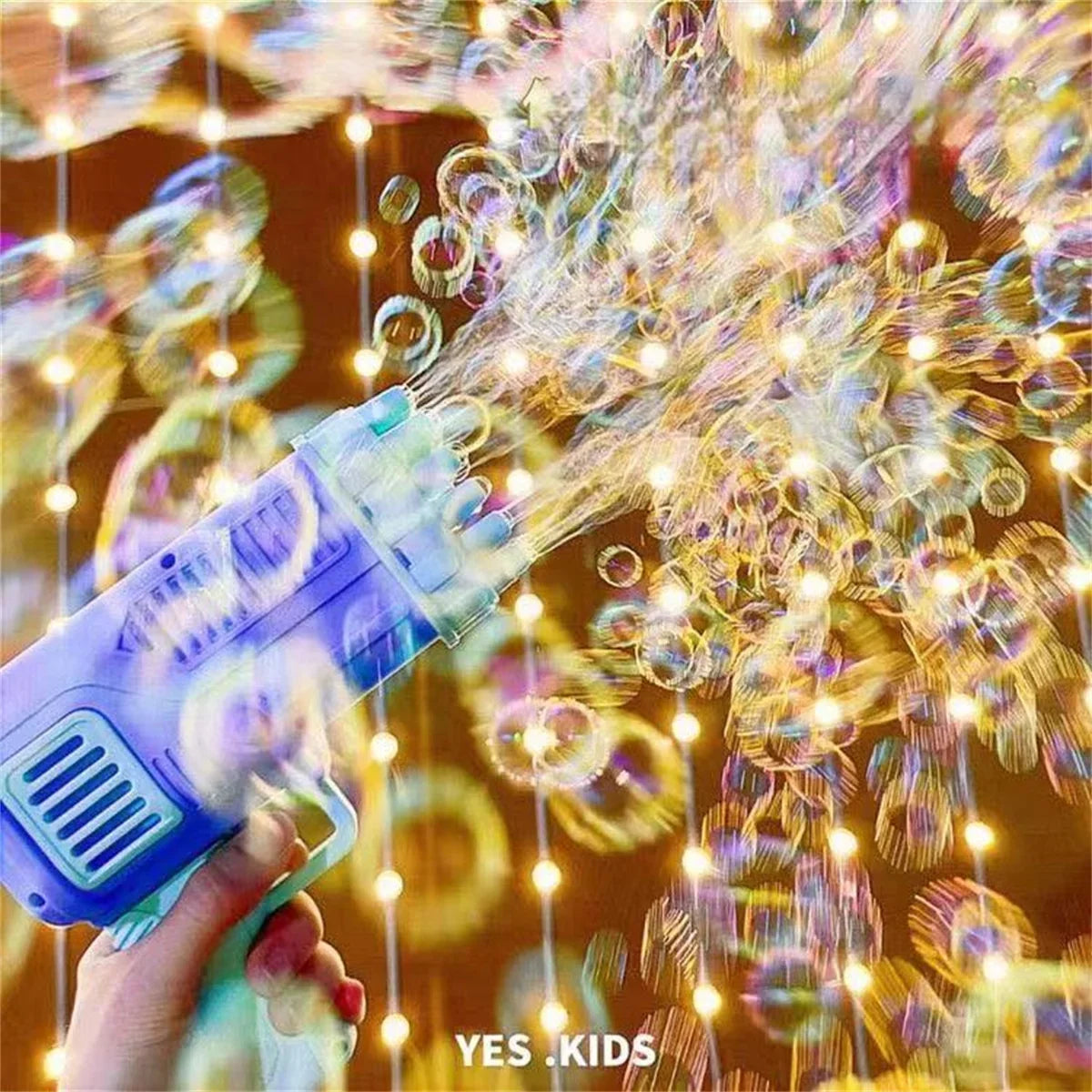 32 holes bubble gun toy  electric bubble machine rocket launcher shaped porous bubble machine without bubble water and battery