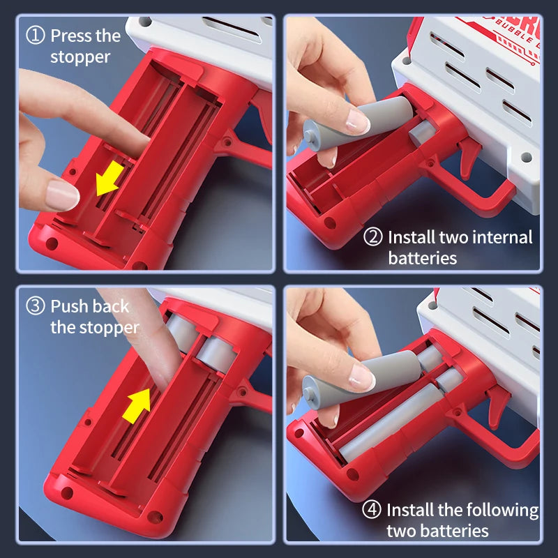 Bubble Gun - 40 Holes Bubble Machine Gun, 2024 Upgraded, Bubble Blower with LED Lights, Summer Toys for Toddlers Kids Adults