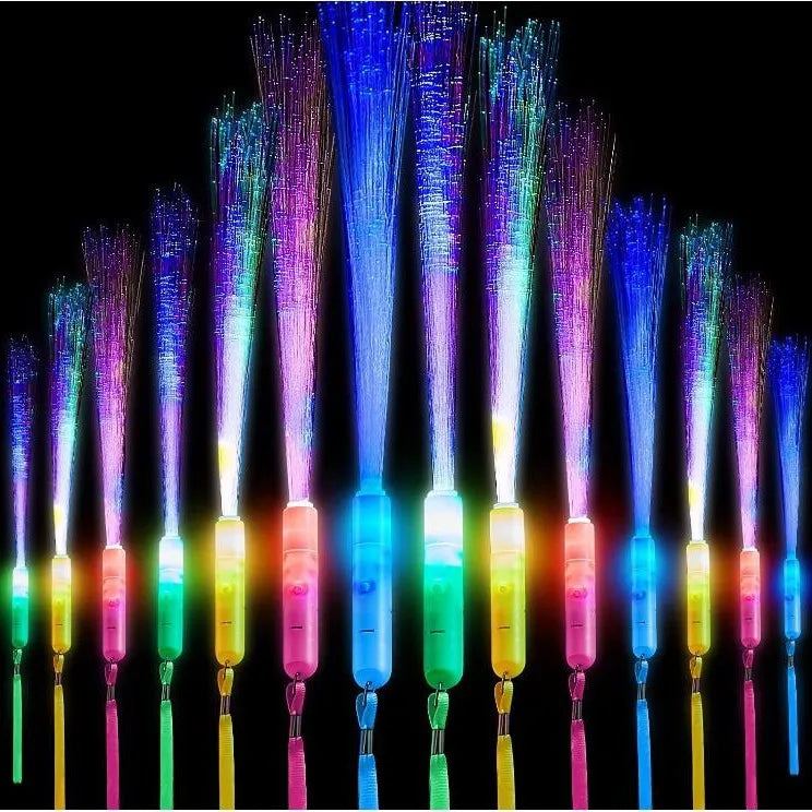 120PCS LED Glow Sticks Night Lighting Fiber Optic Birthdays Weddings Dark Parties Concerts Christmas Halloween Lighting Props