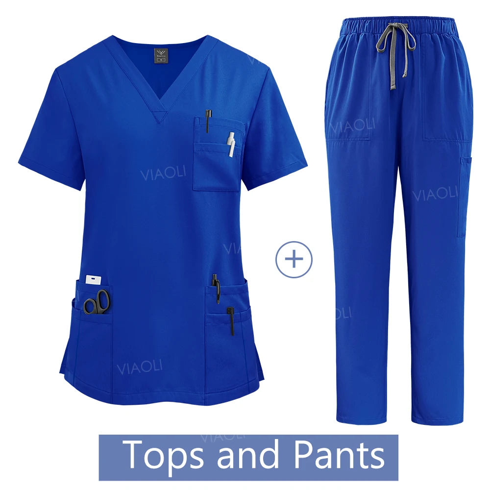Wholesale Price Medical Suit for Women Surgical Gown Lab Coat with Pockets Dental Scrub Veterinary Uniform Soft Nursing Articles