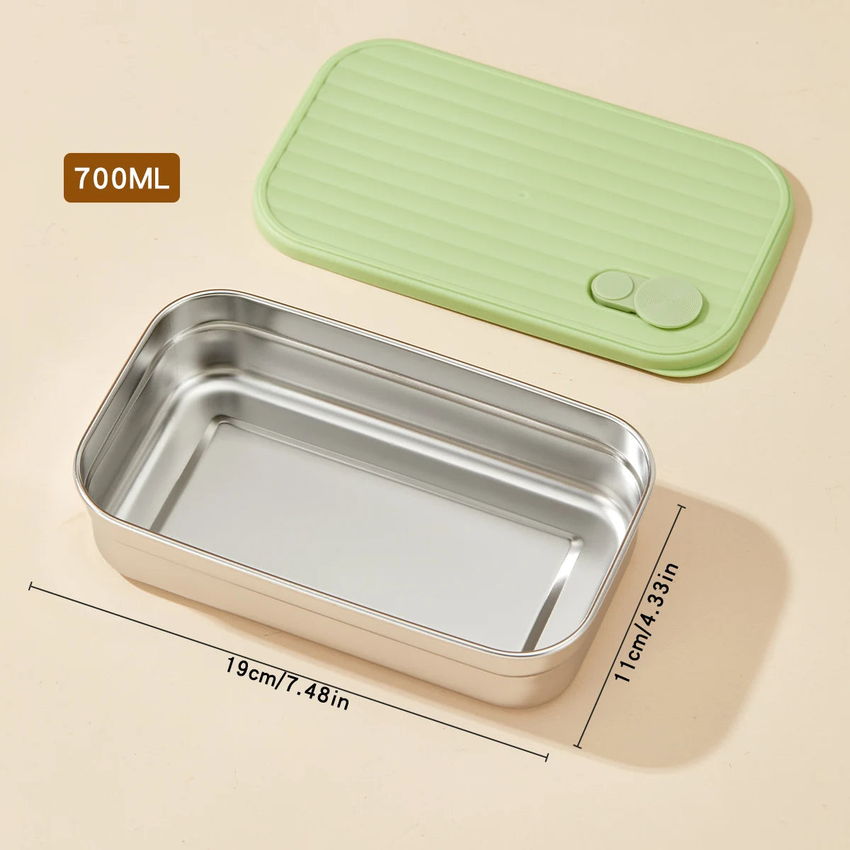 WORTHBUY 304 Stainless Steel Lunch Box With Lid Portable Fruit Salad Food Container Stackable Leak Proof Bento Box For Student