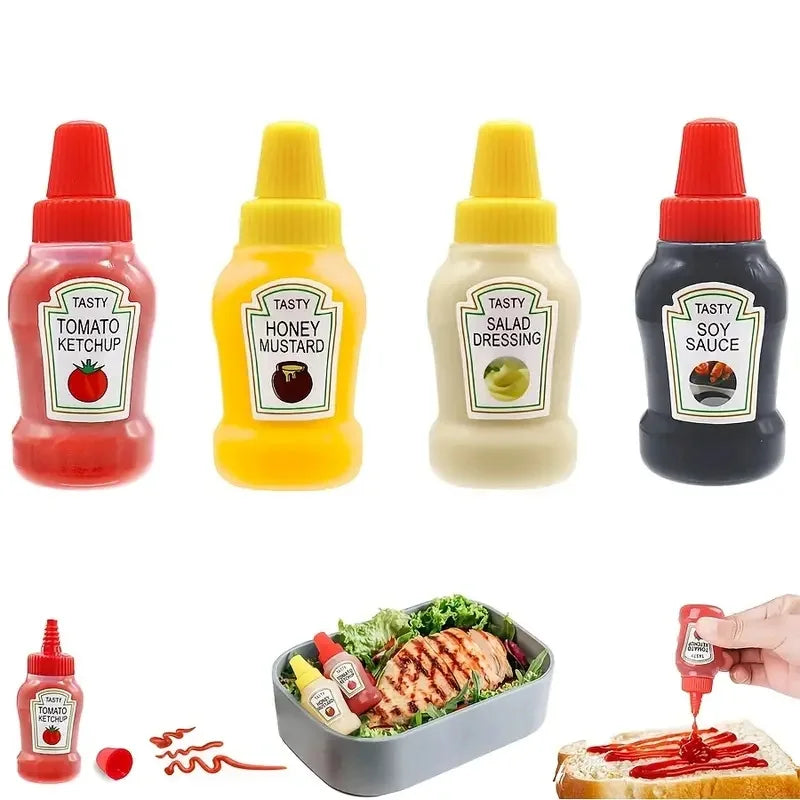 25ml Mini Condiment Bottle Camping Squeeze Bottles for Cookware Bbq Ketchup Oil Cruet Soy Sauce Kitchen Essentials Salads Tools