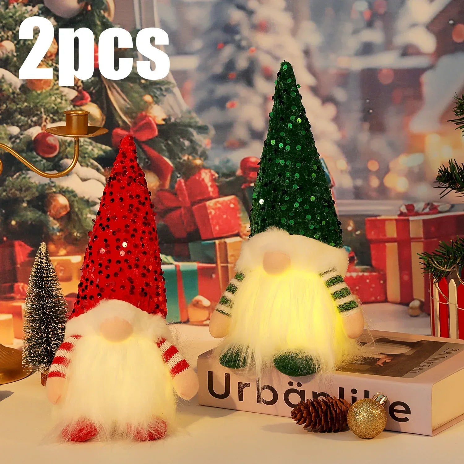 1~4PCS 2025 Christmas Decoration for Home Santa Claus Plush Doll 30cm Navidad Party Decor Xmas Ornaments New Year Gift