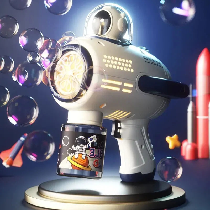 Bubbles Gun Soap Bubble Machine Electric Space Launcher Children's Day Gifts Full Automatic Bubbles with Light Backpack Kids Toy