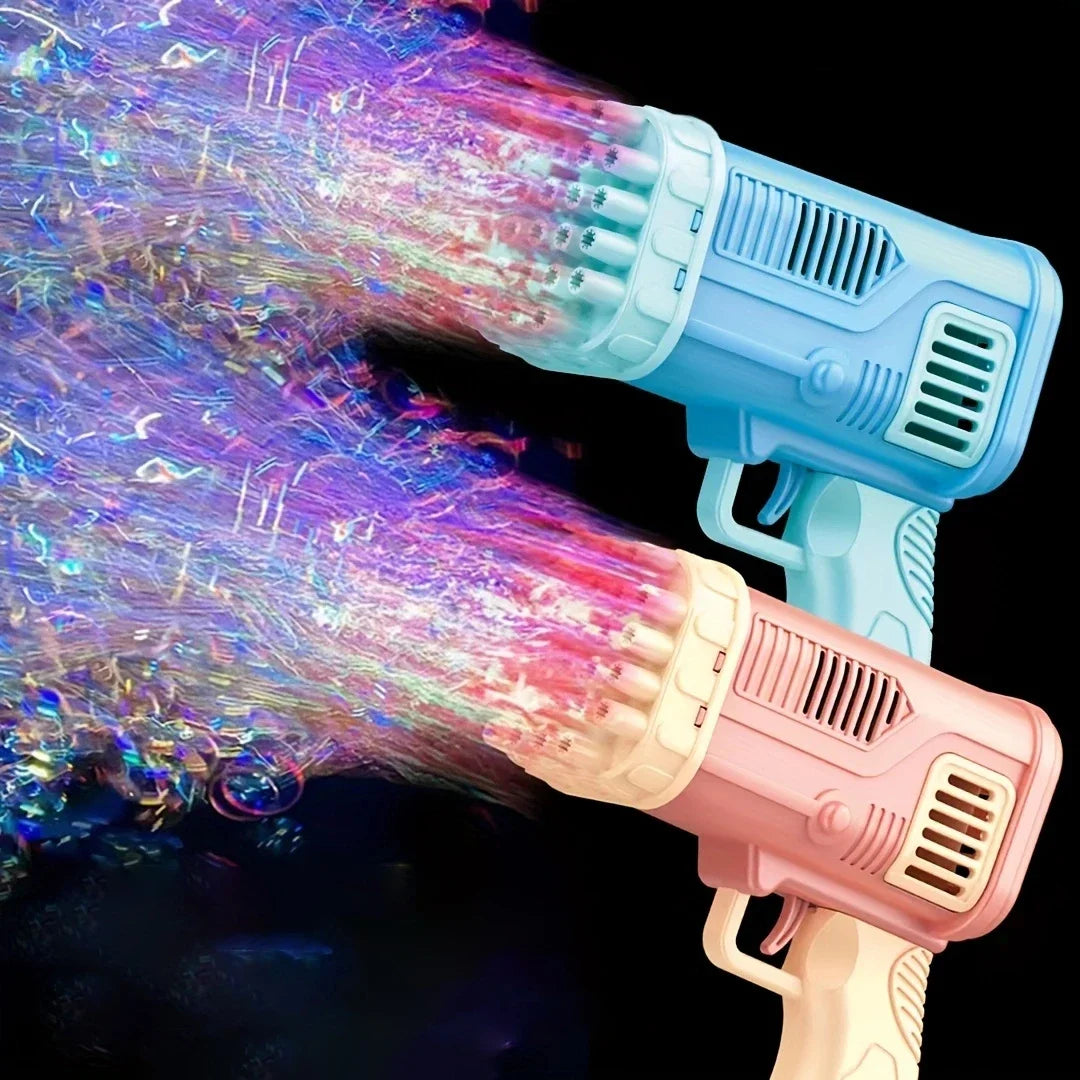 32 holes bubble gun toy  electric bubble machine rocket launcher shaped porous bubble machine without bubble water and battery
