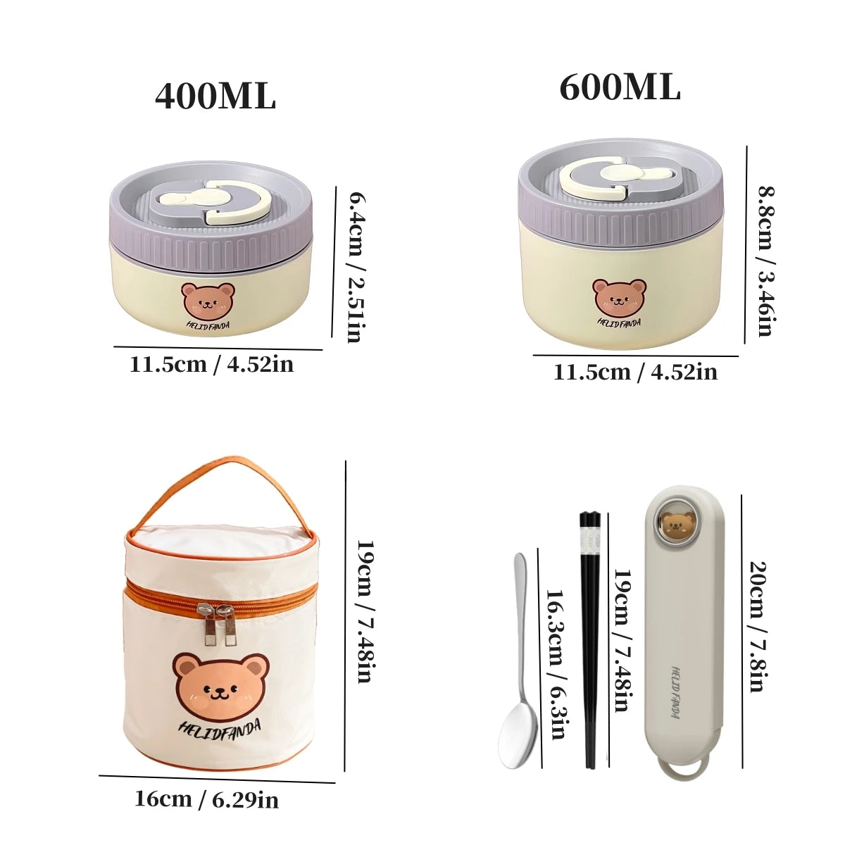 WORTHBUY Microwave Sealed 304 Stainless Steel Thermal Bento Lunch Box Large Capacity Cute Insulated Food Container For Students