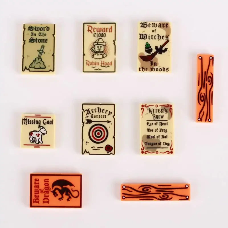 Building Blocks Printed Bricks Seafood Vegetables Ice Cream Express Package Computer Controller Christmas Halloween Gifts MOC