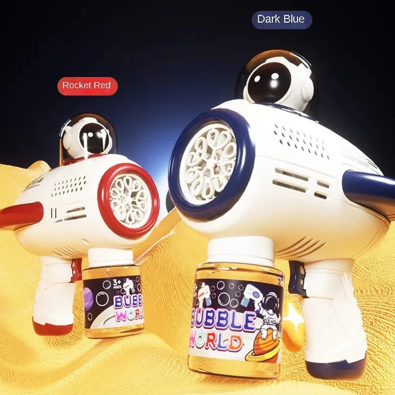 Bubbles Gun Soap Bubble Machine Electric Space Launcher Children's Day Gifts Full Automatic Bubbles with Light Backpack Kids Toy