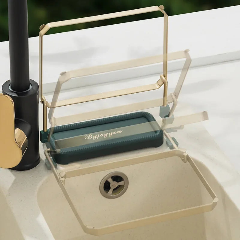 Kitchen Sink Filter Rack Foldable Sink Strainer Mesh Bag Stand Waste Garbage Net Shelf Disposable Garbage Mesh Bag Kitchen Gadge