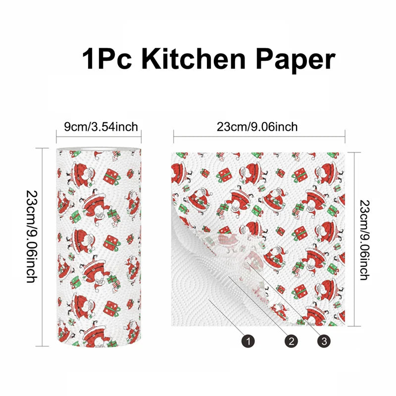 Christmas Toilet Roll Paper Happy 2026 New Year Christmas Supplies Xmas Tissue Roll Napkin Kitchen Tool Home Decoration New Year