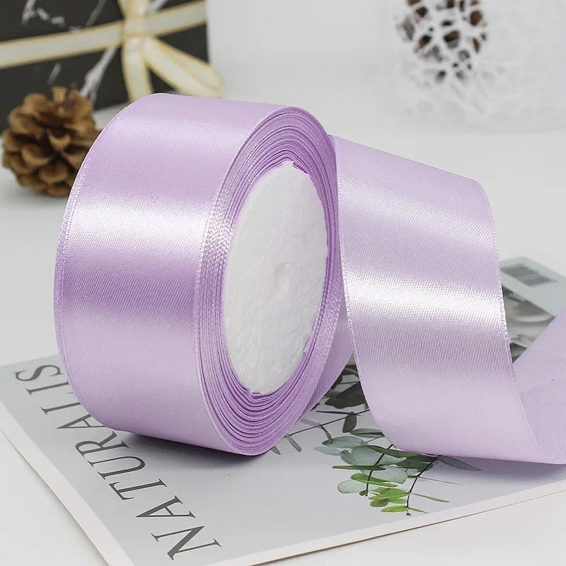 22meters 6mm-40cm Satin Ribbons Crafts Bow DIY Gift Wrap Wine Red Orange Yellow Green Blue Purple Black Gray Gold White Ribbons