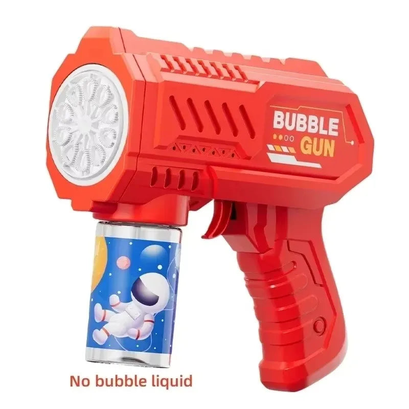 Space Astronauts Fully Automatic Bubble Gun Rocket Bubbles Machine Automatic Blower with Bubble Liquid Toy for Kids Bubble Gift