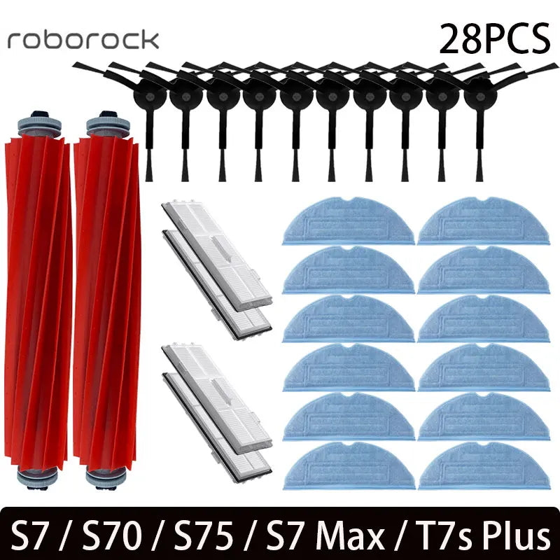 For Roborock S7 S70 S7Max T7S T7S Plus Main Brush Hepa Filter Mop Pad Spare Parts Vacuum Cleaner Accessories