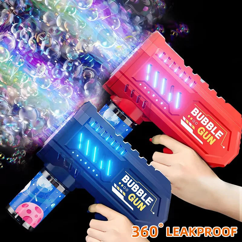 Fully Automatic Bubble Gun Rocket Bubbles Machine Automatic Blower with Bubble Liquid Toy for Kids Beach Outdoor Bubble Gifts