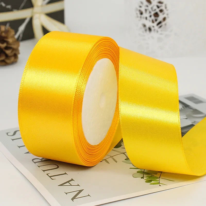 22meters 6mm-40cm Satin Ribbons Crafts Bow DIY Gift Wrap Wine Red Orange Yellow Green Blue Purple Black Gray Gold White Ribbons