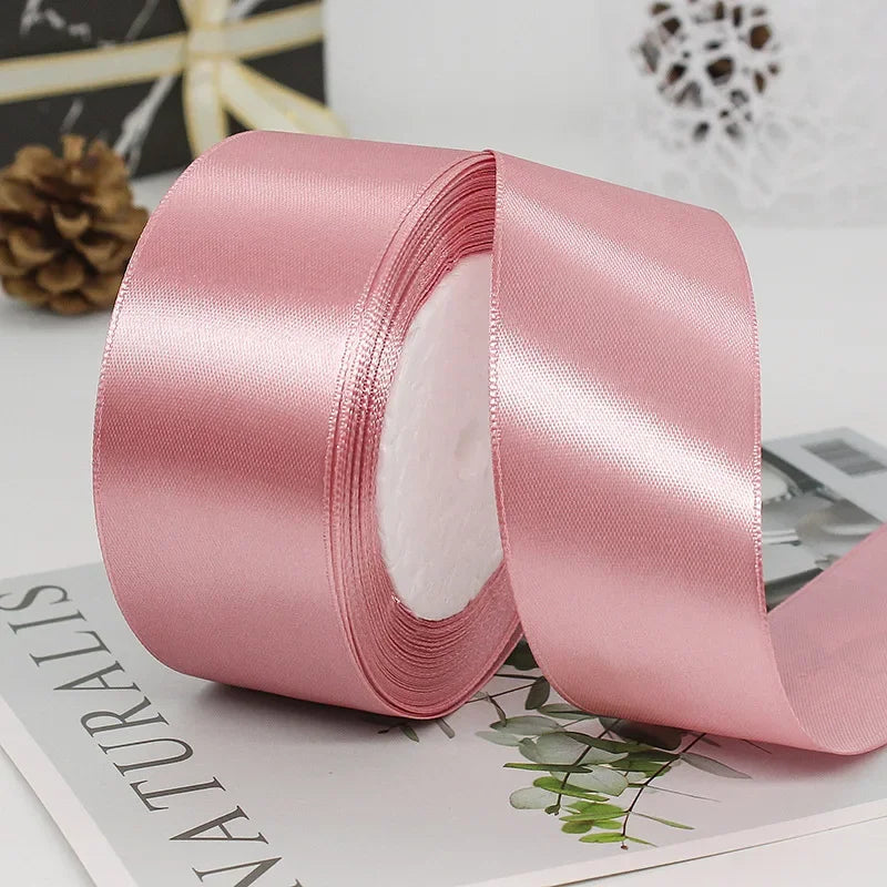 22meters 6mm-40cm Satin Ribbons Crafts Bow DIY Gift Wrap Wine Red Orange Yellow Green Blue Purple Black Gray Gold White Ribbons