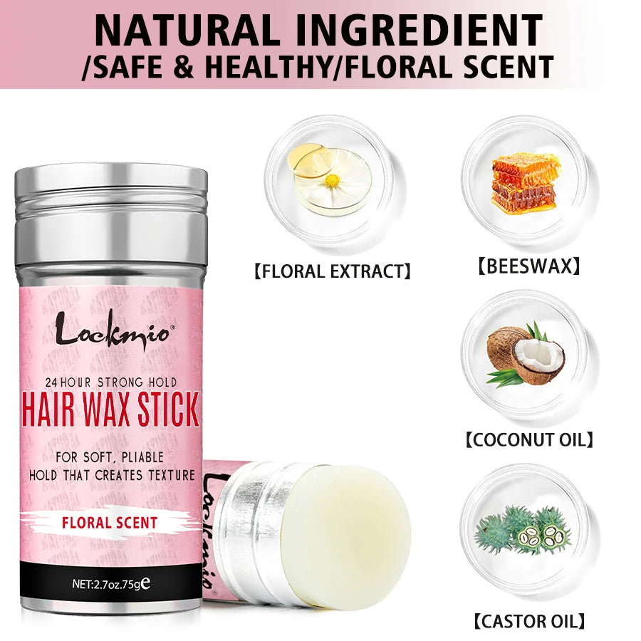 Professional Styling Wax for Women Anti-frizz Pomade Smoothing Broken Back Hair Mud Messy Hairs Control Wax Rod for Natural Wigs