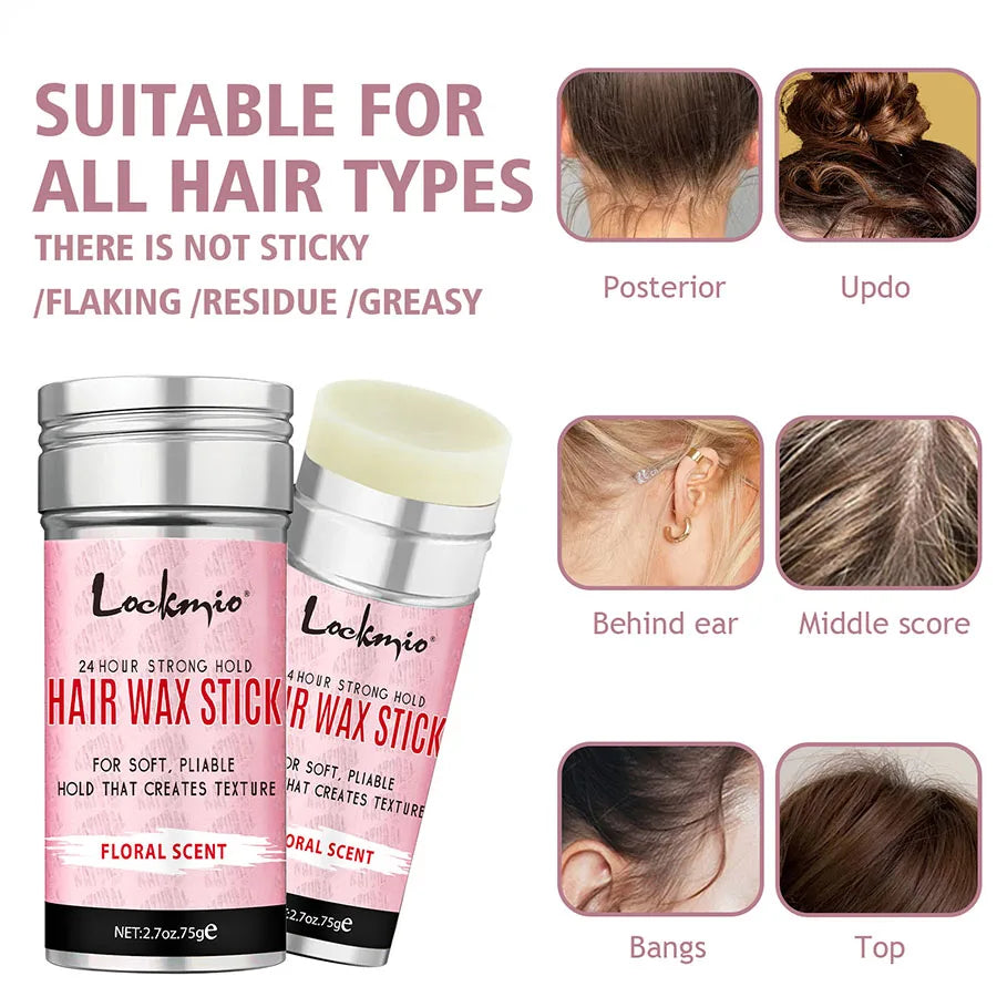 Professional Styling Wax for Women Anti-frizz Pomade Smoothing Broken Back Hair Mud Messy Hairs Control Wax Rod for Natural Wigs