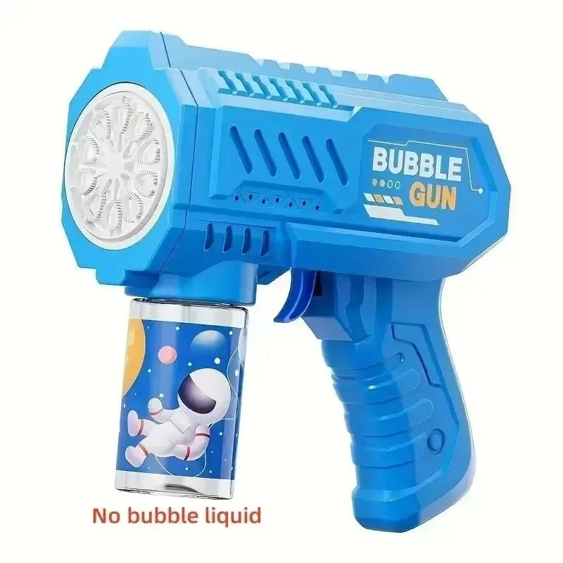 Space Astronauts Fully Automatic Bubble Gun Rocket Bubbles Machine Automatic Blower with Bubble Liquid Toy for Kids Bubble Gift