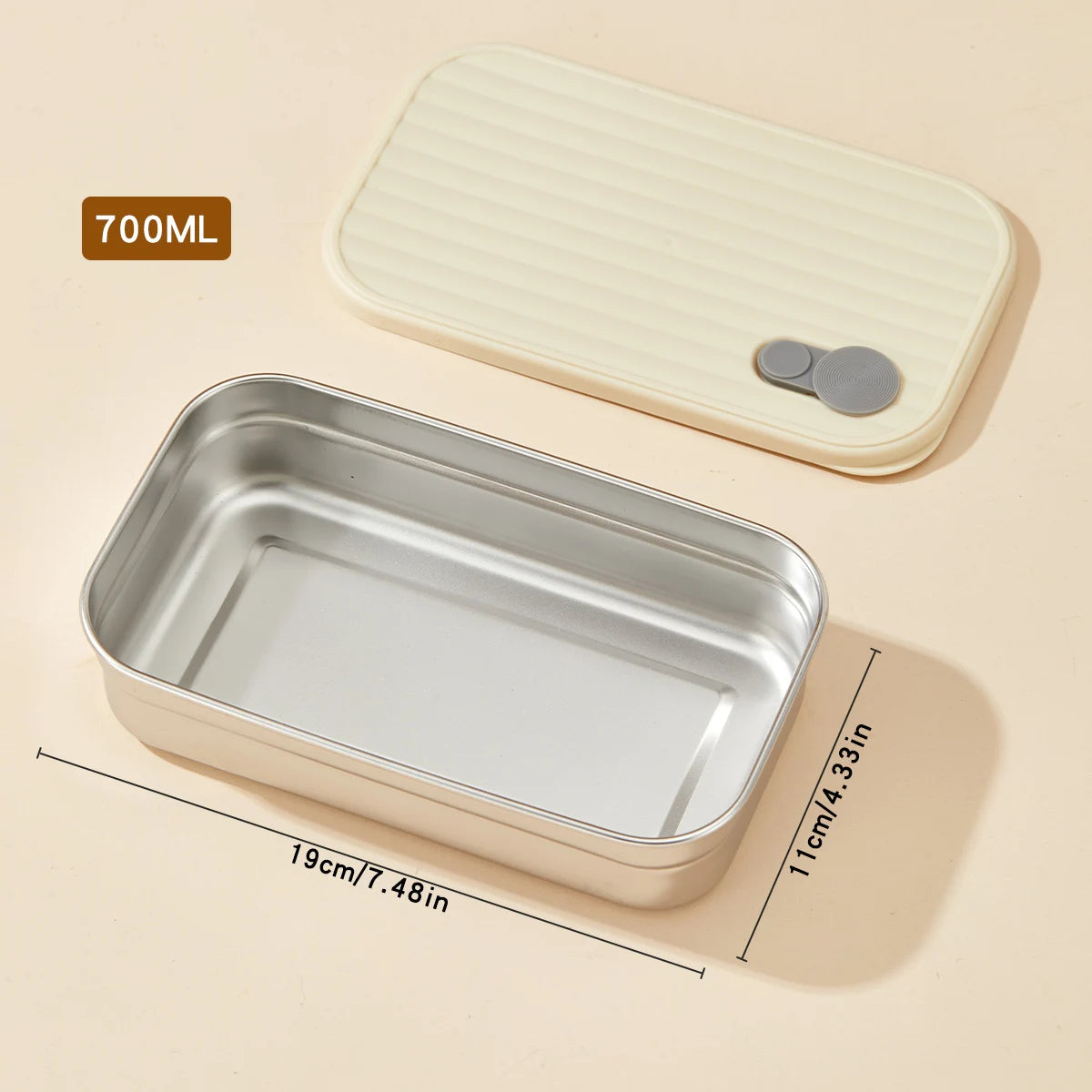 WORTHBUY 304 Stainless Steel Lunch Box With Lid Portable Fruit Salad Food Container Stackable Leak Proof Bento Box For Student