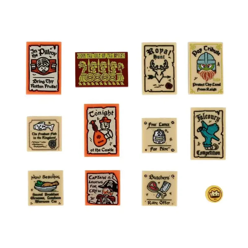 Building Blocks Printed Bricks Seafood Vegetables Ice Cream Express Package Computer Controller Christmas Halloween Gifts MOC