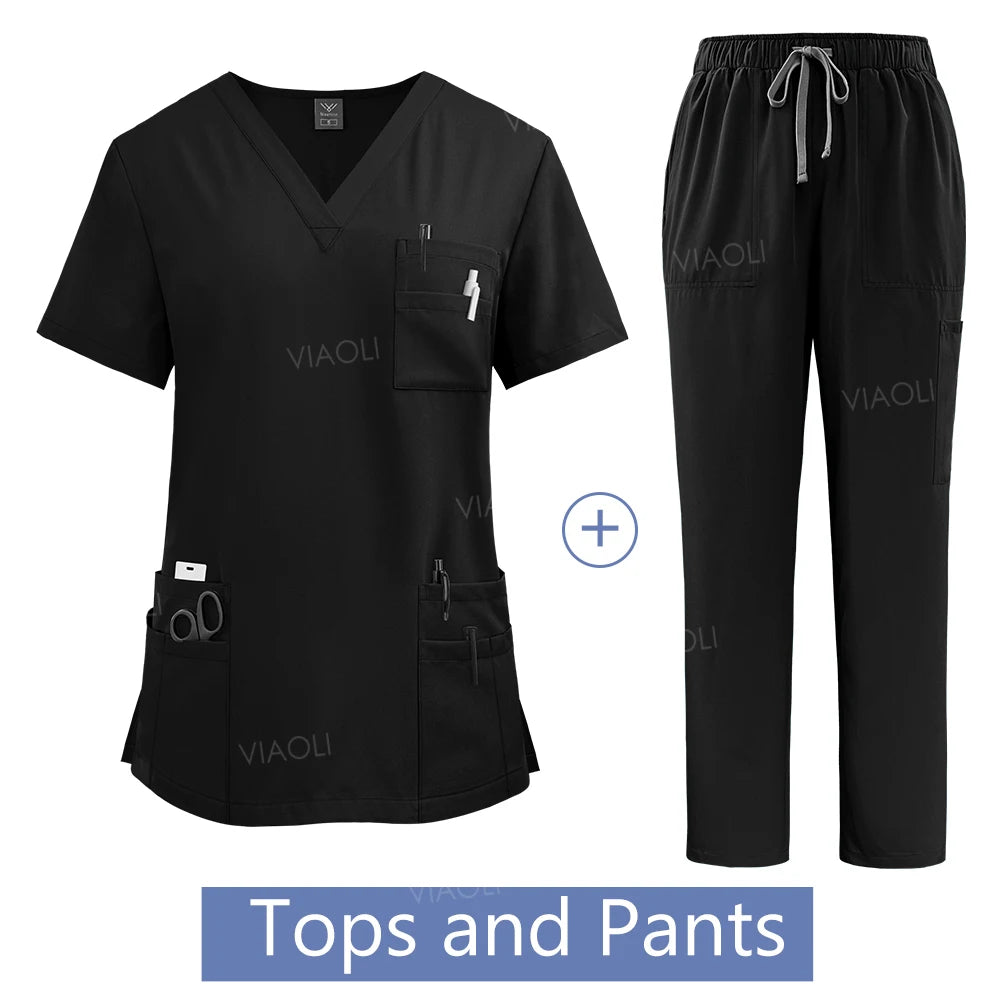 Wholesale Price Medical Suit for Women Surgical Gown Lab Coat with Pockets Dental Scrub Veterinary Uniform Soft Nursing Articles