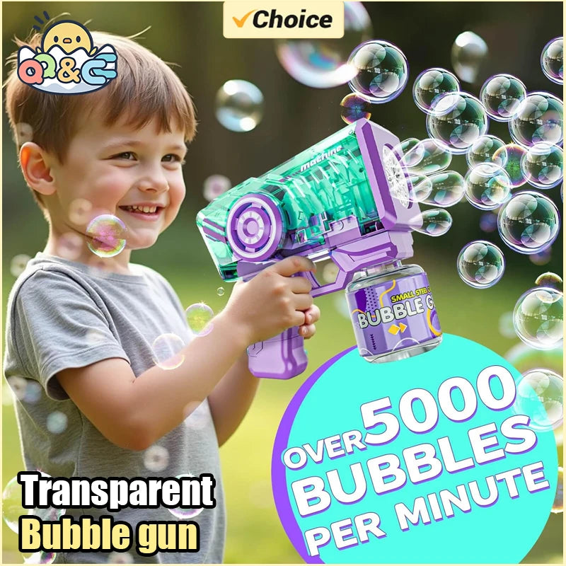 Baby Bubbles Bubble Gun Handheld Electric Toy Non-Drop Soap Bubble Machine Wand Toy Outdoor Kids Toys Children's Day Gift Kids