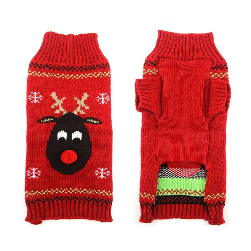 Xmas Luxury Dog Clothes Winter Pet Dog Coat Pet Sweater Christmas Cute Printed Pet Costume Chihuahua Clothing Puppy Warm Sweater