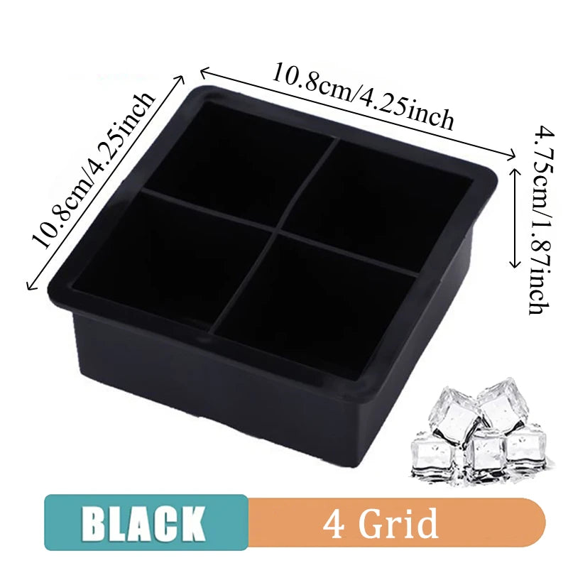 4/6/8/15Grids Silicone Ice Cube Molds Spherical Ice Molds Reusable Whiskey Ice Cube Molds Cocktail Freezer DIY Homemade Barware