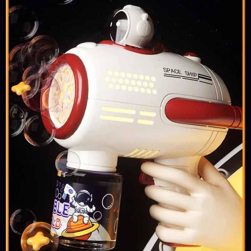 Bubbles Gun Soap Bubble Machine Electric Space Launcher Children's Day Gifts Full Automatic Bubbles with Light Backpack Kids Toy