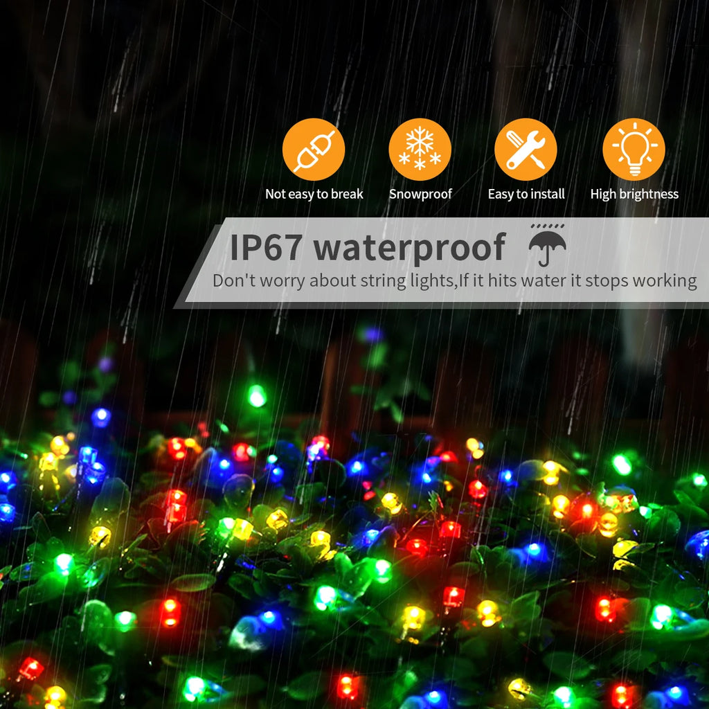 10/20/50/100m LED String Christmas Light With EU US Power Adapter Outdoor Waterproof Fairy Garland Lights Halloween Garden Decor