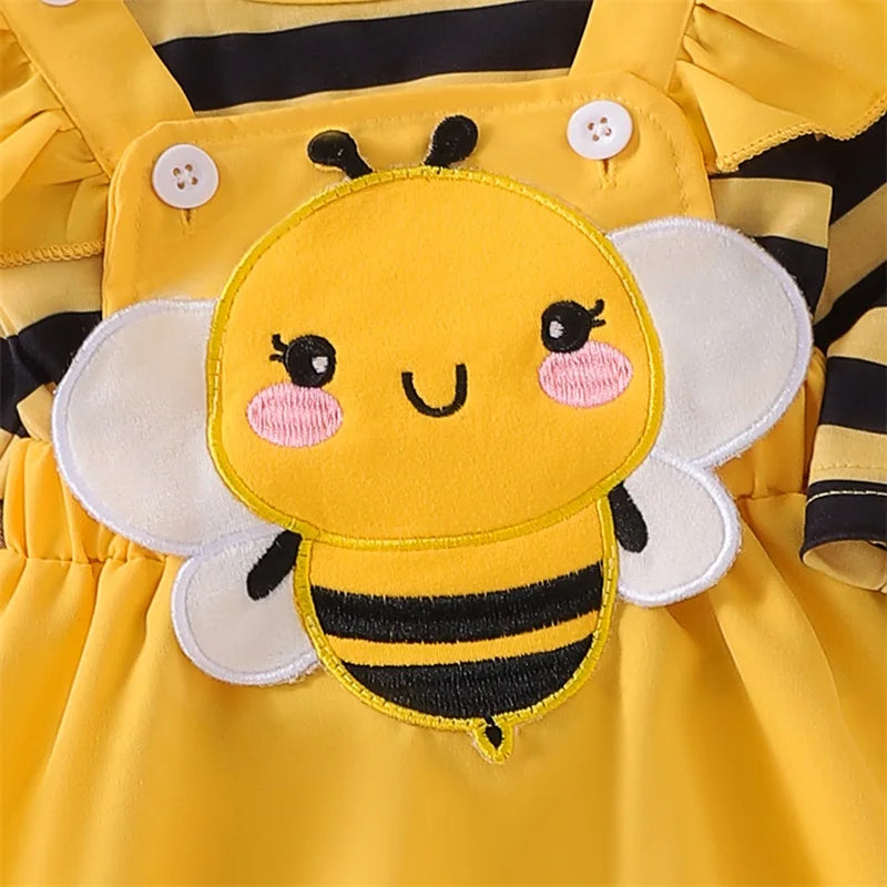 First Halloween Baby Girl Outfit Long Sleeve Romper Ladybug Suspender Skirt Dress Cute Baby Girl Fall Winter Clothes