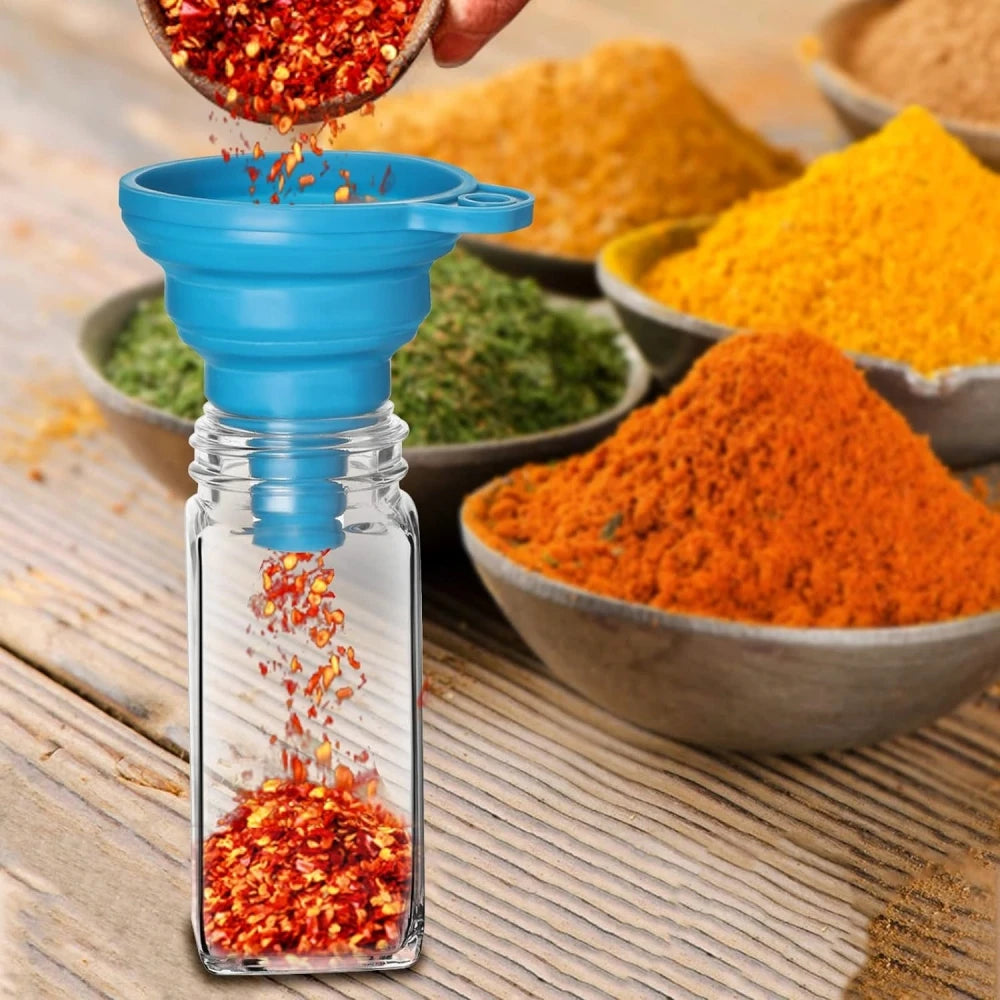 Glass Spice Jars with Stainless steel Spice Seasoning Containers Salt Pepper Shakers Spice Organizer Biodegradable Spice Jar Set