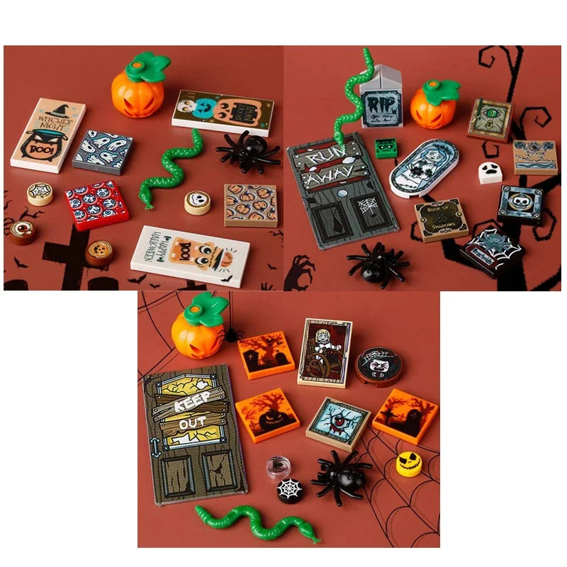 Building Blocks Printed Bricks Seafood Vegetables Ice Cream Express Package Computer Controller Christmas Halloween Gifts MOC