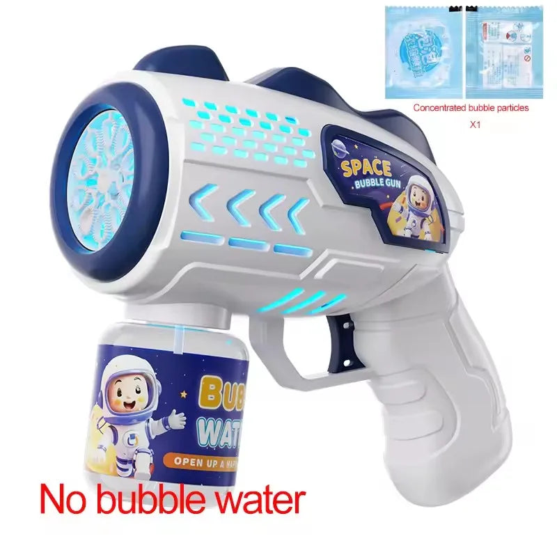 Fully Automatic Bubble Gun Rocket Bubbles Machine Automatic Blower with Bubble Liquid Toy for Kids Beach Outdoor Bubble Gifts