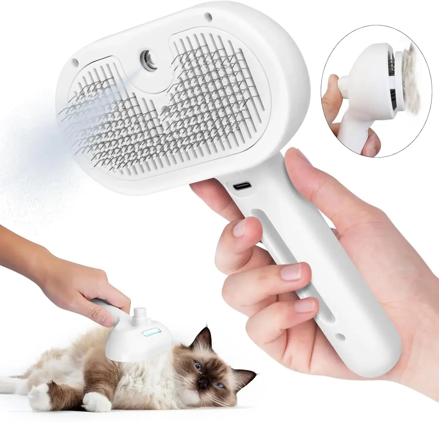 Pet Spray Hair Comb Pet Hair Remover Cleaning Brush Cats Grooming Dog Accessories Tools Dematting Water Mist Humidifier Comb