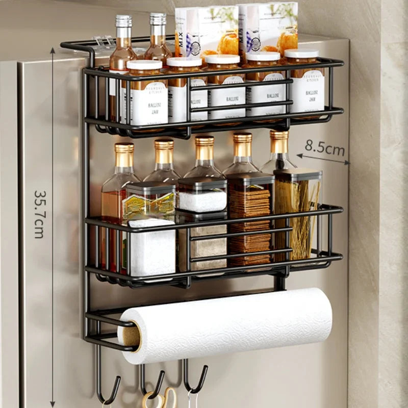 Kitchen Refrigerator Side Shelf Space Saving Spice Storage Rack Kitchen Fridge Shelf Rack Refrigerator Kitchen Organizer Shelf