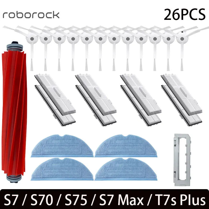 For Roborock S7 S70 S7Max T7S T7S Plus Main Brush Hepa Filter Mop Pad Spare Parts Vacuum Cleaner Accessories