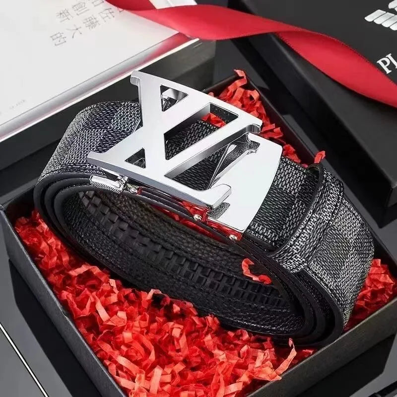 New genuine leather men belts waistband alloy automatic buckle men and women waistband versatile jeans belts for men