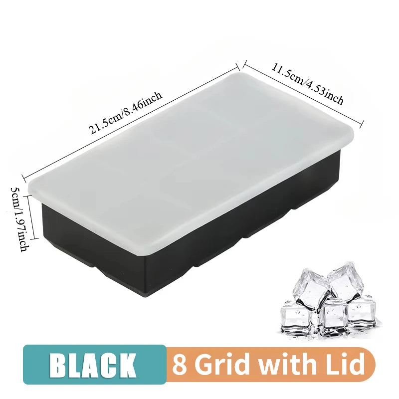 4/6/8/15Grids Silicone Ice Cube Molds Spherical Ice Molds Reusable Whiskey Ice Cube Molds Cocktail Freezer DIY Homemade Barware