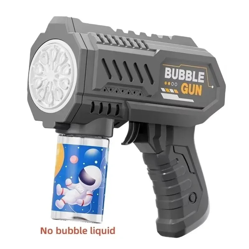 Space Astronauts Fully Automatic Bubble Gun Rocket Bubbles Machine Automatic Blower with Bubble Liquid Toy for Kids Bubble Gift